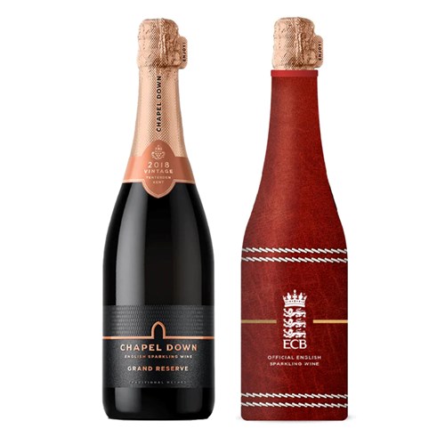 Chapel Down Grand Reserve Brut 2018 England Cricket Neoprene Jacket 75cl - Celebrate in Style